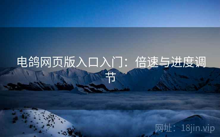 电鸽网页版入口入门：倍速与进度调节