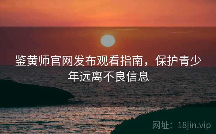 鉴黄师官网发布观看指南，保护青少年远离不良信息
