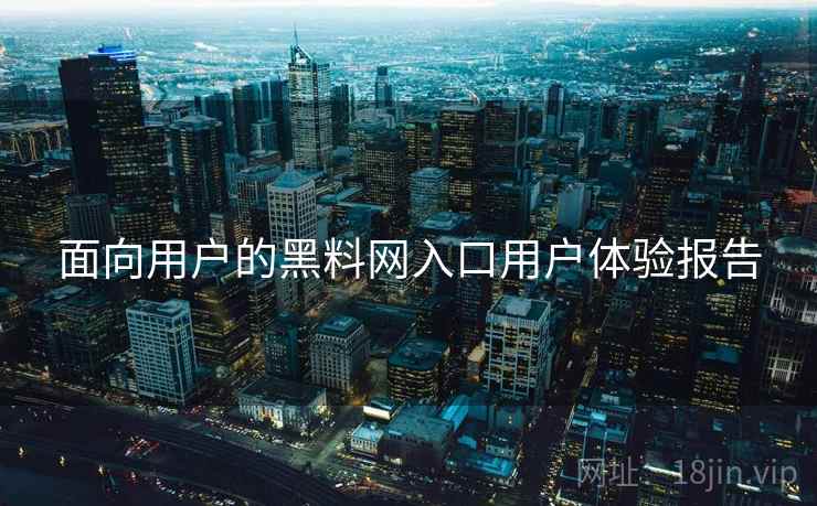 面向用户的黑料网入口用户体验报告