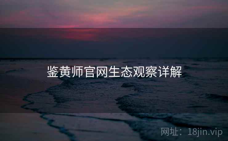 鉴黄师官网生态观察详解