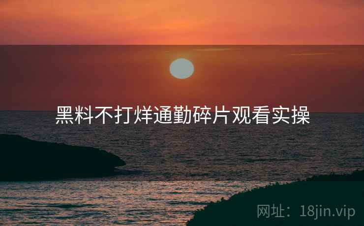 黑料不打烊通勤碎片观看实操